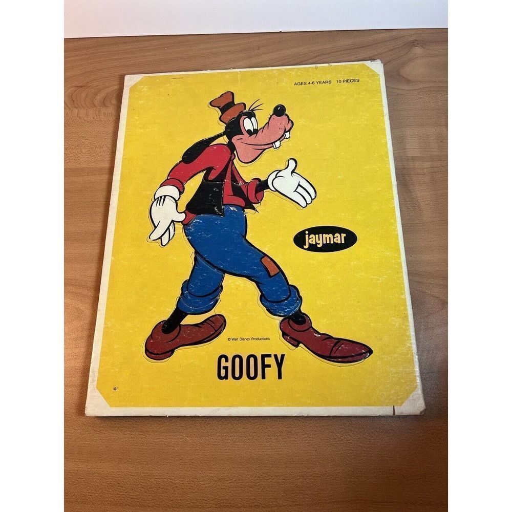 Vintage Disney Jaymar Tray Thick Puzzle Goofy